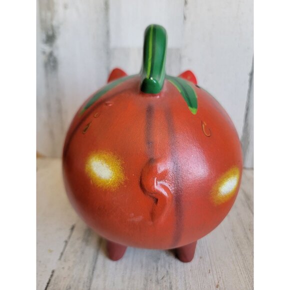 Vintage talavera Mexican tomato Piggy bank folk art vegetable - Picture 6 of 10